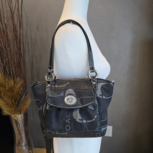 Coach Signature Mini Leah Shoulder Bag with Silver Hardware - Picture 1 of 13